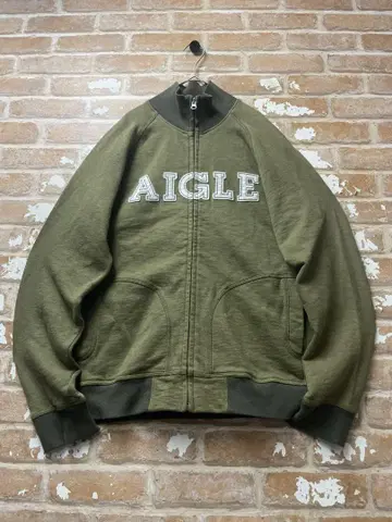 00s AIGLE 에이글 맨투맨 트랙 자켓 y2k 카키