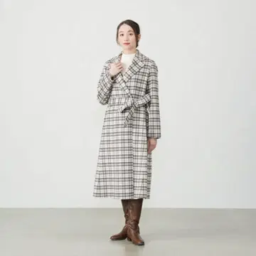 AMACA 아마카 체크 리버 롱 코트 38 정가 8만 8천 엔