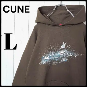 [레어 디자인] CUNE 큔 빵을 나르는 새 속기모 구하기 어려움 후드티