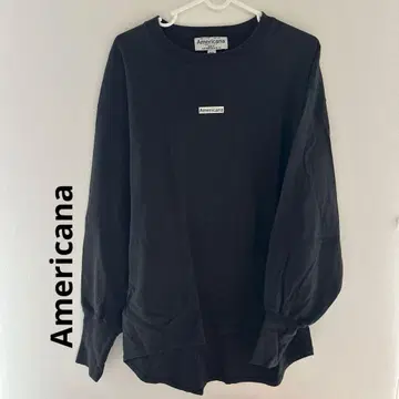 Americana 심플 로고 롱 T 블랙