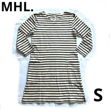 MHL. 마가렛호웰 보더 원피스 S 네이비 화이트