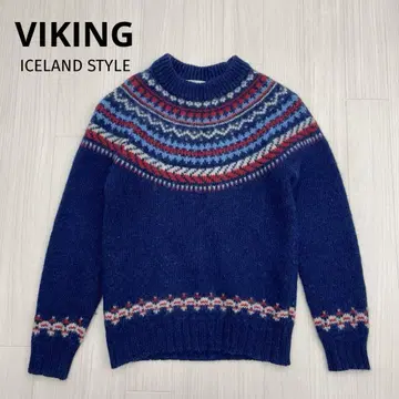 VIKING 아이슬란드 스타일 니트 스웨터 노르딕 무늬 S