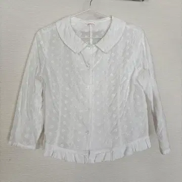 TAFETETA 화이트 레이스 셔츠 긴팔 10