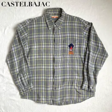 CASTELBAJAC 까스텔바작 체크 플란넬 셔츠 자수 일본제