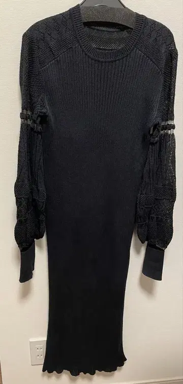 마메 쿠로구치 니트 드레스 블랙 사이즈 1 니트 원피스