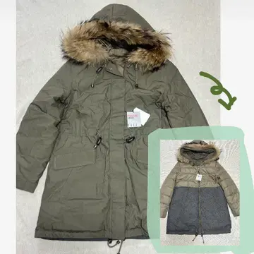 [ 새상품 ] ELLE 카키 모즈 코트 리버서블 size 40