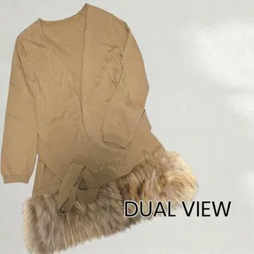 DUALVIEW 듀얼뷰 가디건 퍼 카멜 고급 40