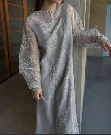 sheer tulle embroidery panel OP
