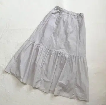 23구 세탁 가능한 코튼 나일론 티어드 스커트 아이보리