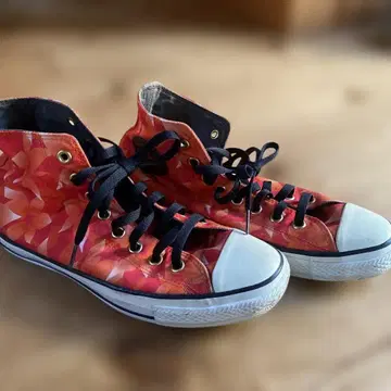 CONVERSE ALL STAR 하이컷 스니커즈 빨간색 꽃무늬