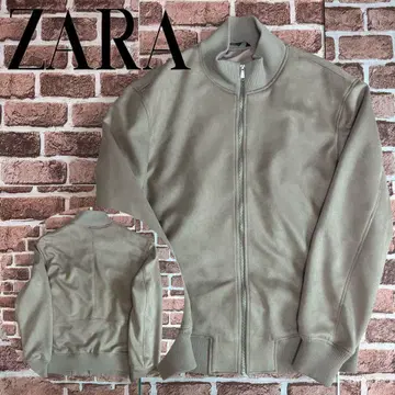 [ XL 사이즈 ] ZARA 페이크 스웨이드 블루종 베이지 풀 집업 상태