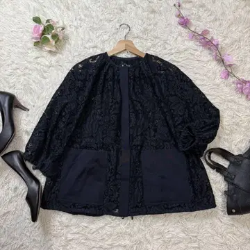 새상품급 전체 레이스 DRAWER 레이스 블루종 포켓 블루종 네이비