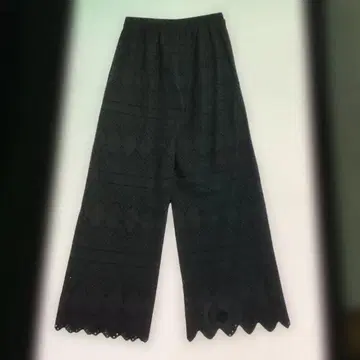 레이스 와이드 팬츠 릴랙스 팬츠 자수 코튼 면 하의 가을/겨울