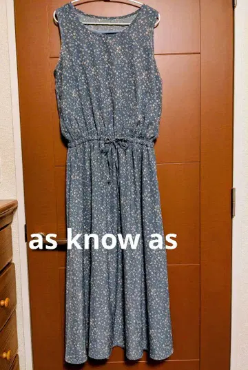 as know as 아즈노우아즈 슬리브리스 맥시 원피스 스카이블루