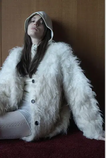 BI COLOR SHAGGY KNIT CARDIGAN clane