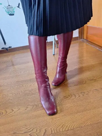다이애나 롱 부츠 와인 레드 25cm