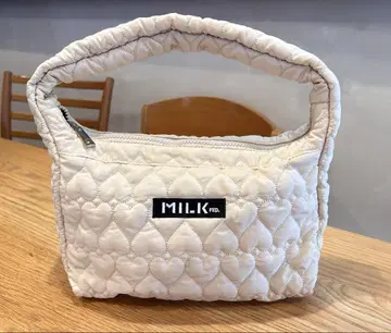 밀크 페도 하트 퀼팅 숄더백 핸드백 아이보리 화이트