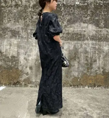 AMERI FLOWER JACQUARD STRAIGHT DRESS