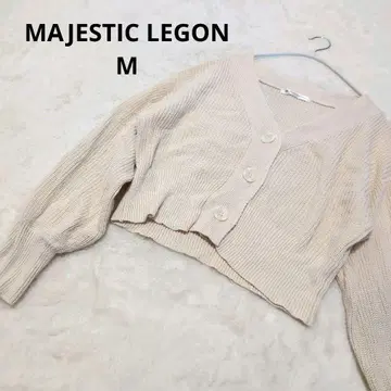 MAJESTIC LEGON 아이보리 니트 가디건 M 앞 버튼