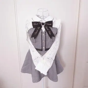 LIZLISA 리즈리사 뷔스티에 도킹 셋업 체크 블랙 양산형