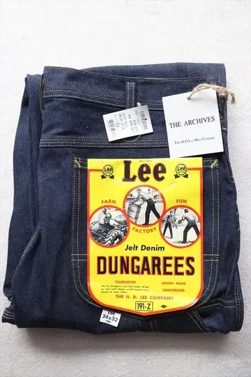 Lee ARCHIVES DUNGAREES 191-Z 1950's W34