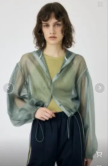 새상품 MOUSSY SHEER LIGHT 후드티 시스루 후드 부착 셔츠