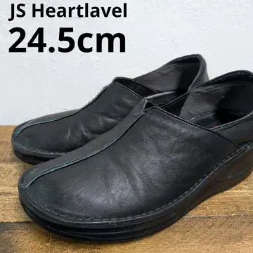 js heartlavel 24.5cm 일본제 가죽 슬립온 통굽