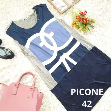 컨디션 최상 PICONE 슬리브리스 그래픽 셔츠 원피스 ( XL )