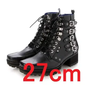 27.0cm 요스케 레이스업 부츠 블랙 블루 남성용