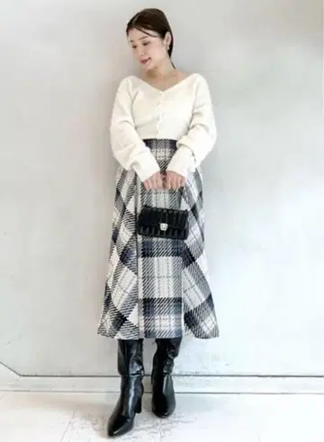 로빙 체크 미디 스커트 SNIDEL 0