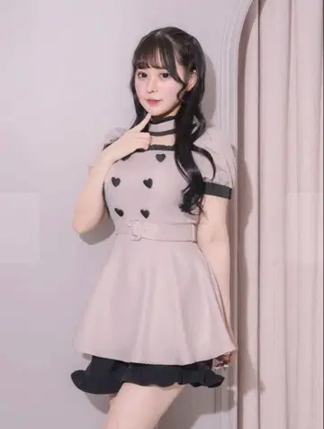 pium 초커 프릴 하트 버튼 셋업
