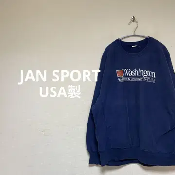 JAN SPORT USA제 맨투맨 네이비 리버스 위브 칼리지