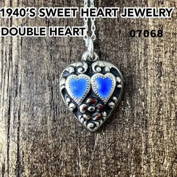 스위트하트 주얼리 더블 하트 칠보 세공 실버 빈티지 목걸이 1