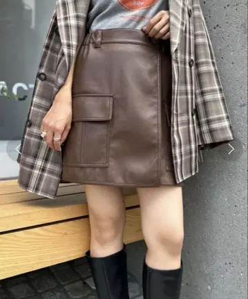 CIAOPANIC 인조 가죽 카고 치마바지 미니 스커트 숏팬츠