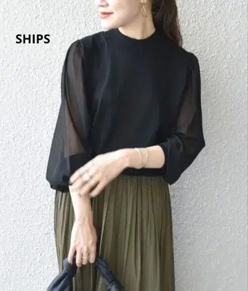 [ 새상품급 ] 니트 SHIPS 레이온 블랙 매끄러운 고급 이소재 소매