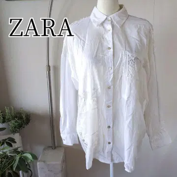ZARA 자라 오버 사이즈 화이트 셔츠 패치워크풍