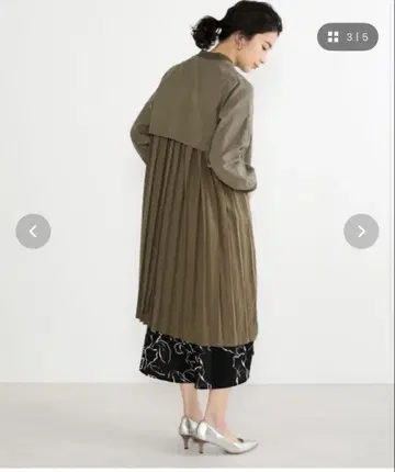 부즈루드 백 플리츠 MA-1 코트 베이지 이소재 bab