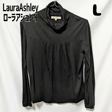 로라 애슐리 LauraAshley 하이넥 셔츠 긴팔 L 블랙