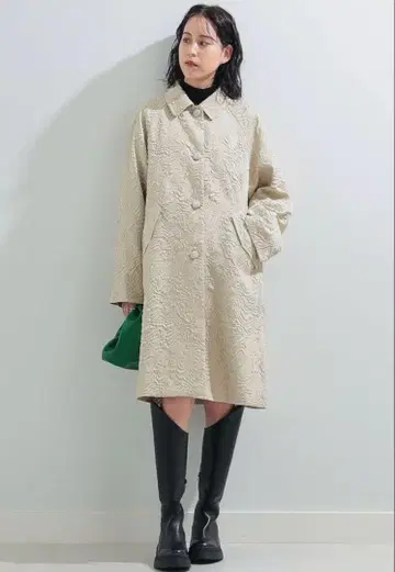 Ray beams/후쿠레 자카드 코트/베이지