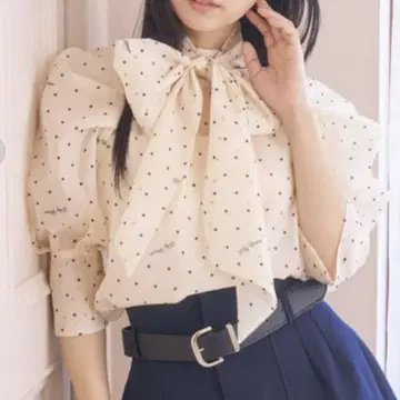 LILY BROWN 래글런 오간자 보타이 블라우스