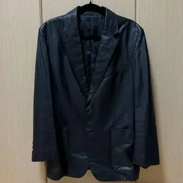 가죽 테일러드 자켓 블랙