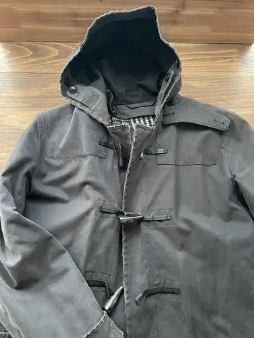 글렌펠 더플 코트 코튼 블랙