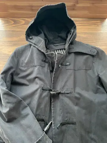 글렌펠 더플 코트 코튼 블랙