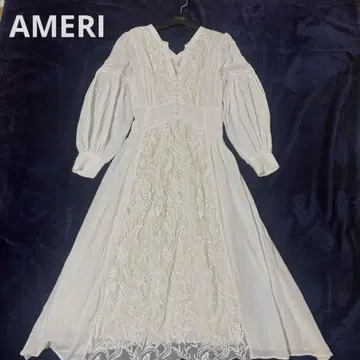 AMERI 자수 튤 베일 드레스 아메리 원피스 레이스