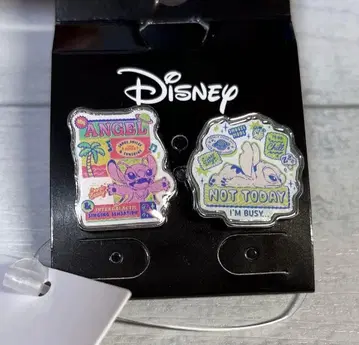 [ 완판템 ] 아베일 Disney 스티치 엔젤 핀 배지 2개 세트