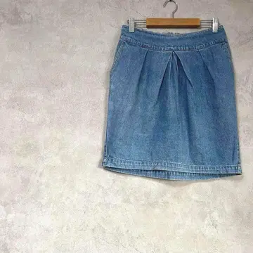 차오패닉 데님 미니스커트 파랑 사다리꼴 센터턱 봄/여름