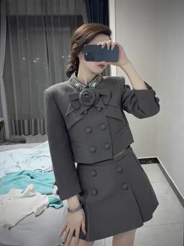 심플 타이트 미니 셋업 여름/가을 모임 데이트에 최적