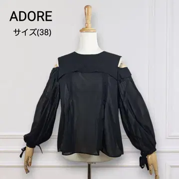 새상품급 ADORE 컷 슬리브 시어 블라우스