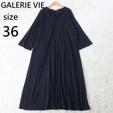 갤러리 바이 투모로우랜드 파인 코튼 롱 원피스 블랙 36