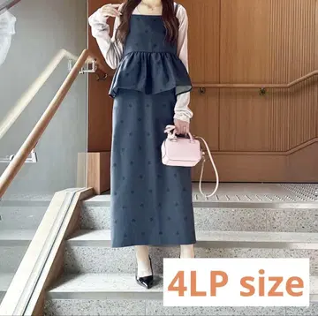 시마무라 hiichan 콜라보 도트 오버롤 스커트 4LP 도트 블랙